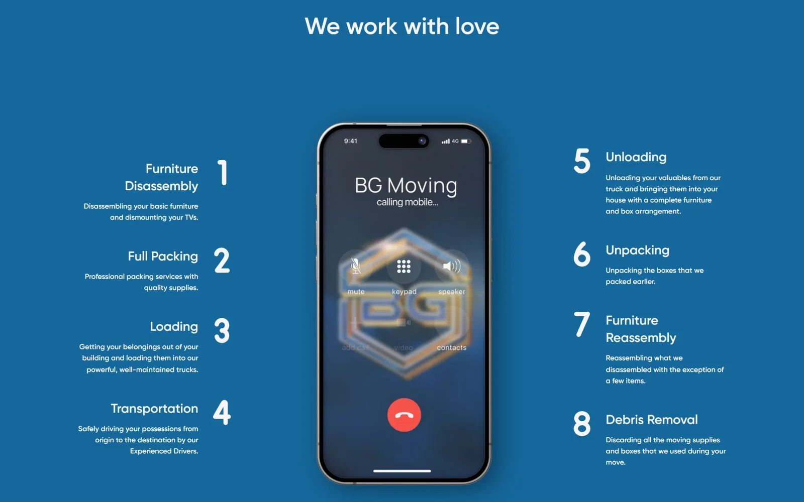 BG Moving: Service pages