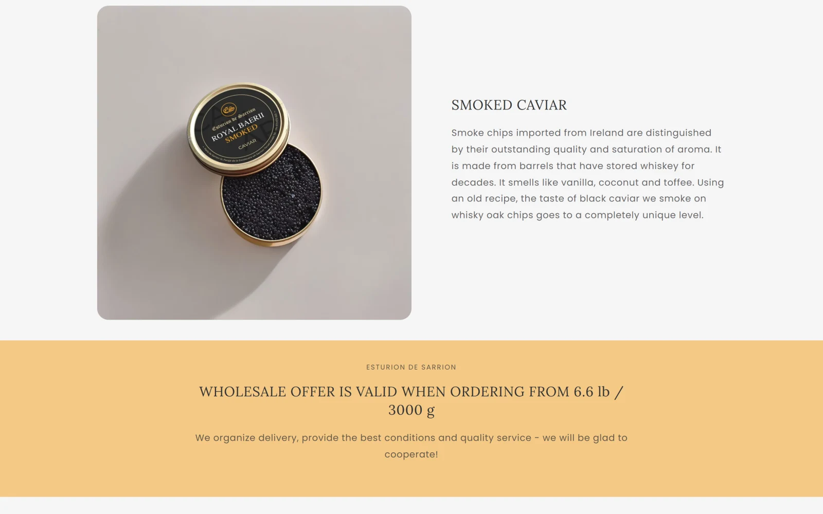 Esturión de Sarrión: Wholesale
