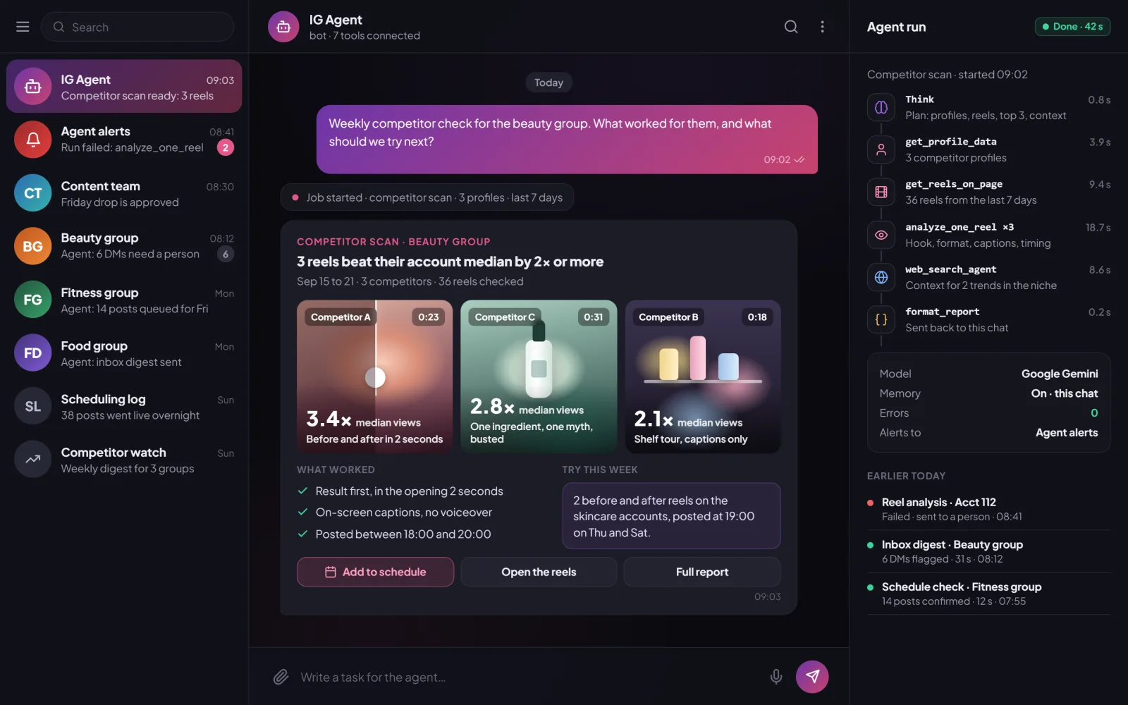 Under NDA: live product